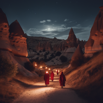 Melysid_Raw_photo_People_in_red_cloaks_walking_thr