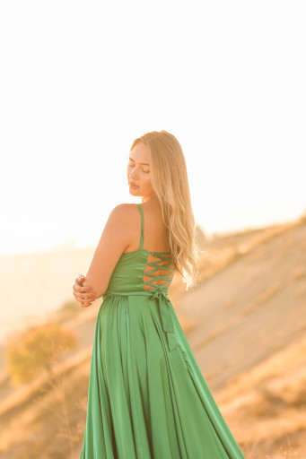 Kapadokya Yeşil Straplez Elbise Kiralama