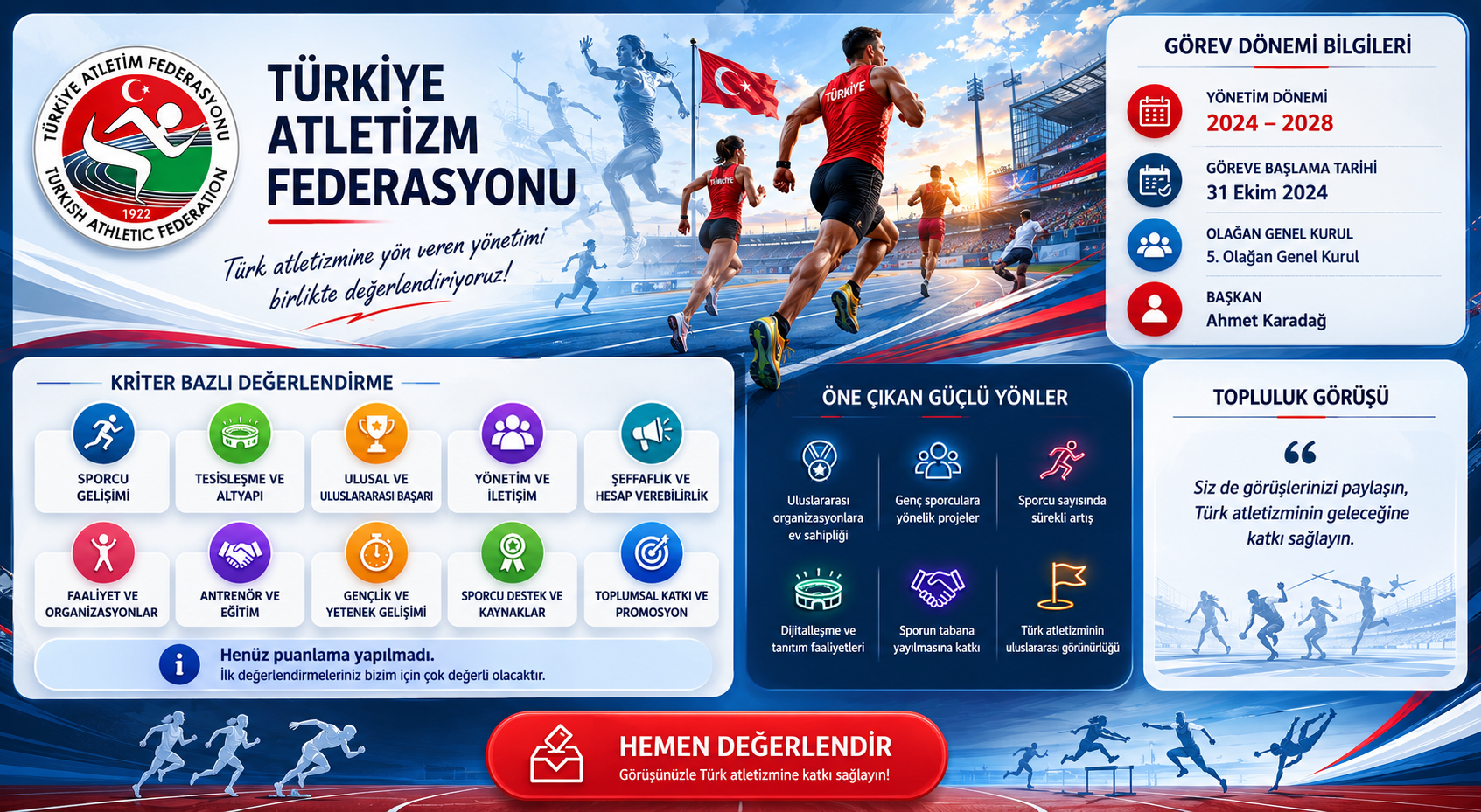 Türkiye Atletizm Federasyonunu Değerlendir. (2024-2028 Dönemi)